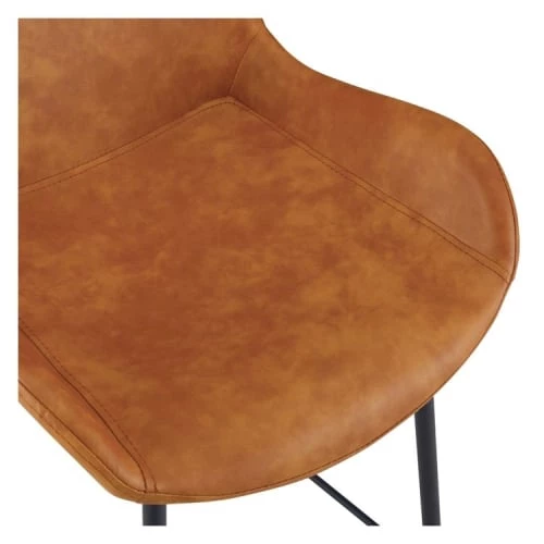 Rendez Vous Déco Chaises Et Tabourets De Bar Chaise De Bar Mi-hauteur En Cuir Synthétique Camel 65cm (x2) 8 Rendez Vous Déco Chaises Et Tabourets De Bar Chaise De Bar Mi-hauteur En Cuir Synthétique Camel 65cm (x2) – Image 6