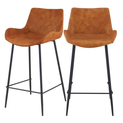 Rendez Vous Déco Chaises Et Tabourets De Bar Chaise De Bar Mi-hauteur En Cuir Synthétique Camel 65cm (x2) 3 Rendez Vous Déco Chaises Et Tabourets De Bar Chaise De Bar Mi-hauteur En Cuir Synthétique Camel 65cm (x2)