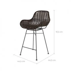 Rendez Vous Déco Chaises Et Tabourets De Bar Chaise De Bar Mi-hauteur En Résine Tressée Marron 65 Cm (lot De 2) -Bancs Soldes chaise de bar mi hauteur en resine tressee marron 65 cm lot de 2 2