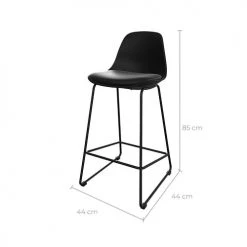 Rendez Vous Déco Chaises Et Tabourets De Bar Chaise De Bar Mi-hauteur Noire 65 Cm (lot De 2) -Bancs Soldes chaise de bar mi hauteur noire 65 cm lot de 2 3