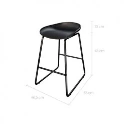 Rendez Vous Déco Chaises Et Tabourets De Bar Chaise De Bar Mi-hauteur Noire H65cm (lot De 2) -Bancs Soldes chaise de bar mi hauteur noire h65cm lot de 2 3