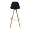 Zago Chaises Et Tabourets De Bar Chaise De Bar Noire à Coque Pieds Chêne -Bancs Soldes chaise de bar noire a coque pieds chene