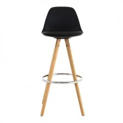 Zago Chaises Et Tabourets De Bar Chaise De Bar Noire à Coque Pieds Chêne