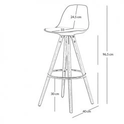 Zago Chaises Et Tabourets De Bar Chaise De Bar Noire à Coque Pieds Chêne -Bancs Soldes chaise de bar noire a coque pieds chene 5