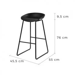 Rendez Vous Déco Chaises Et Tabourets De Bar Chaise De Bar Noire H76cm (lot De 2) -Bancs Soldes chaise de bar noire h76cm lot de 2 3