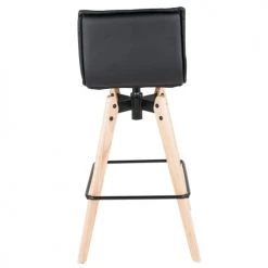 Zago Chaises Et Tabourets De Bar Chaise De Bar Noire Toile Imitation Cuir -Bancs Soldes chaise de bar noire toile imitation cuir 3