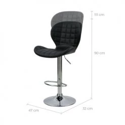 Rendez Vous Déco Chaises Et Tabourets De Bar Chaise De Bar Réglable 53/74cm En Cuir Synthétique Noir (x2) -Bancs Soldes chaise de bar reglable 53 74cm en cuir synthetique noir x2 3