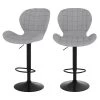 Rendez Vous Déco Chaises Et Tabourets De Bar Chaise De Bar Réglable 53/74cm En Tissu Gris Clair (x2) -Bancs Soldes chaise de bar reglable 53 74cm en tissu gris clair x2