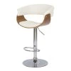 Rendez Vous Déco Chaises Et Tabourets De Bar Chaise De Bar Réglable 59/81 Cm Cm En Cuir Synthétique Blanc -Bancs Soldes chaise de bar reglable 59 81 cm cm en cuir synthetique blanc
