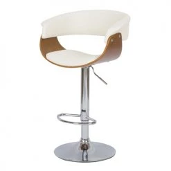 Rendez Vous Déco Chaises Et Tabourets De Bar Chaise De Bar Réglable 59/81 Cm Cm En Cuir Synthétique Blanc
