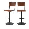 Rendez Vous Déco Chaises Et Tabourets De Bar Chaise De Bar Réglable 60/80 Cm En Bois Foncé (lot De 2) -Bancs Soldes chaise de bar reglable 60 80 cm en bois fonce lot de 2
