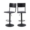 Rendez Vous Déco Chaises Et Tabourets De Bar Chaise De Bar Réglable 60/80 Cm En Bois Noir (lot De 2)