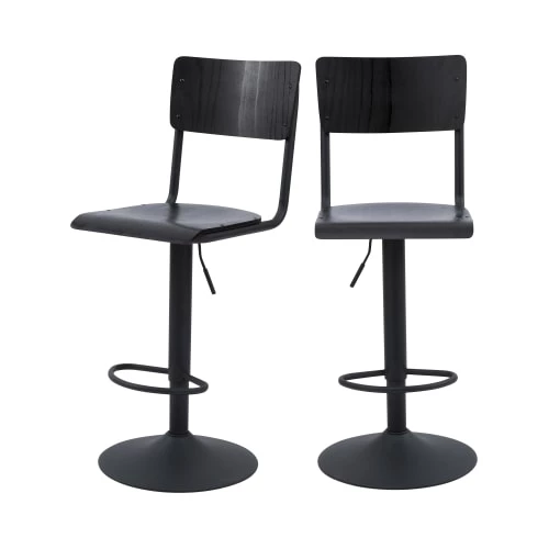Rendez Vous Déco Chaises Et Tabourets De Bar Chaise De Bar Réglable 60/80 Cm En Bois Noir (lot De 2) 3 Rendez Vous Déco Chaises Et Tabourets De Bar Chaise De Bar Réglable 60/80 Cm En Bois Noir (lot De 2)