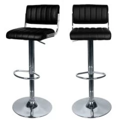 Rendez Vous Déco Chaises Et Tabourets De Bar Chaise De Bar Réglable 61/83 Cm En Cuir Synthétique Marron (lot De 2) -Bancs Soldes chaise de bar reglable 61 83 cm en cuir synthetique noir lot de 2 6