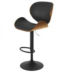 Rendez Vous Déco Chaises Et Tabourets De Bar Chaise De Bar Réglable 63/84 Cm En Cuir Synthétique Noir