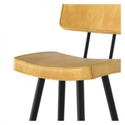 Bancs Soldes -Bancs Soldes chaise de bar rembourree jaune en cuir synthetique 76 cm lot de 2 1