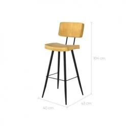 Rendez Vous Déco Chaises Et Tabourets De Bar Chaise De Bar Rembourrée Jaune En Cuir Synthétique 76 Cm (lot De 2) -Bancs Soldes chaise de bar rembourree jaune en cuir synthetique 76 cm lot de 2 2