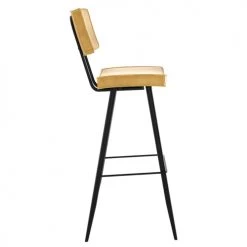 Rendez Vous Déco Chaises Et Tabourets De Bar Chaise De Bar Rembourrée Jaune En Cuir Synthétique 76 Cm (lot De 2) -Bancs Soldes chaise de bar rembourree jaune en cuir synthetique 76 cm lot de 2 5