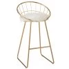LANADECO Chaises Et Tabourets De Bar Chaise De Bar Ronde En Métal Or -Bancs Soldes chaise de bar ronde en metal or