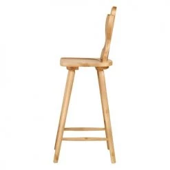 Grenier Alpin Chaises Et Tabourets De Bar Chaise De Bar Savoyarde En Pin Cintrée Et Découpe Coeur -Bancs Soldes chaise de bar savoyarde en pin cintree et decoupe coeur 2