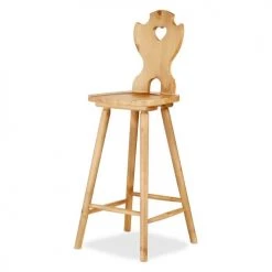Grenier Alpin Chaises Et Tabourets De Bar Chaise De Bar Savoyarde En Pin Cintrée Et Découpe Coeur -Bancs Soldes chaise de bar savoyarde en pin cintree et decoupe coeur 4