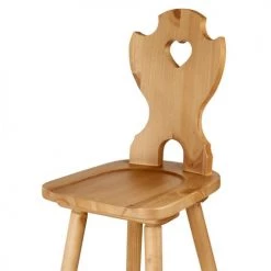 Grenier Alpin Chaises Et Tabourets De Bar Chaise De Bar Savoyarde En Pin Cintrée Et Découpe Coeur -Bancs Soldes chaise de bar savoyarde en pin cintree et decoupe coeur 5