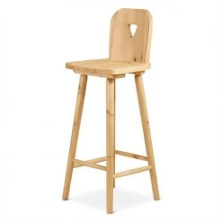 Grenier Alpin Chaises Et Tabourets De Bar Chaise De Bar Savoyarde Pin Et Découpe Cœur -Bancs Soldes chaise de bar savoyarde pin et decoupe coeur 4