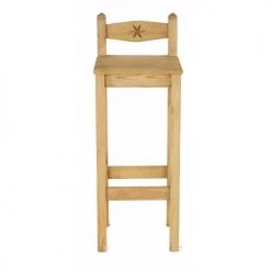 Grenier Alpin Chaises Et Tabourets De Bar Chaise De Bar Savoyarde Pin Massif Sculptée H75 Cm