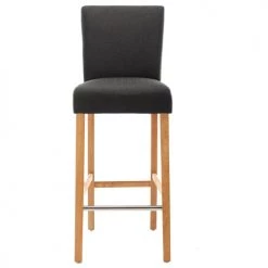 Moloo Chaises Et Tabourets De Bar Chaise De Bar Scandinave Tissu Gris Anthracite Pieds Bois Naturel (x2) -Bancs Soldes chaise de bar scandinave tissu gris anthracite pieds bois naturel x2 4
