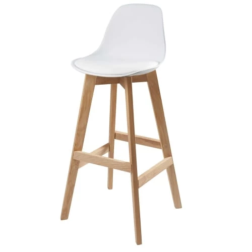 Maisons Du Monde Chaises Et Tabourets De Bar Chaise De Bar Style Scandinave Blanche Et Chêne H81 3 Maisons Du Monde Chaises Et Tabourets De Bar Chaise De Bar Style Scandinave Blanche Et Chêne H81