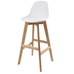 Maisons Du Monde Chaises Et Tabourets De Bar Chaise De Bar Style Scandinave Noire Et Chêne Massif -Bancs Soldes chaise de bar style scandinave blanche et chene h81 ice 1000 11 12 165693 1