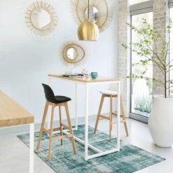 Maisons Du Monde Chaises Et Tabourets De Bar Chaise De Bar Style Scandinave Grise Et Chêne -Bancs Soldes chaise de bar style scandinave grise et chene 1000 13 14 165695 6