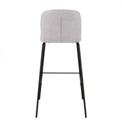 Zago Chaises Et Tabourets De Bar Chaise De Bar Tissu Gris Clair Et Piètement Métal H75 Cm -Bancs Soldes chaise de bar tissu gris clair et pietement metal h75 cm 2