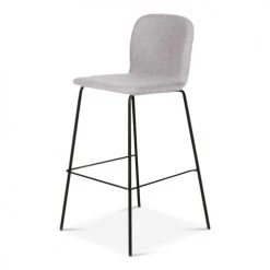 Zago Chaises Et Tabourets De Bar Chaise De Bar Tissu Gris Clair Et Piètement Métal H75 Cm -Bancs Soldes chaise de bar tissu gris clair et pietement metal h75 cm 4