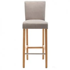 Moloo Chaises Et Tabourets De Bar Chaise De Bar Tissu Lin Pieds Bois Naturel (x2) -Bancs Soldes chaise de bar tissu lin pieds bois naturel x2 4