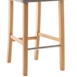 Moloo Chaises Et Tabourets De Bar Chaise De Bar Tissu Lin Pieds Bois Naturel (x2) -Bancs Soldes chaise de bar tissu lin pieds bois naturel x2 5