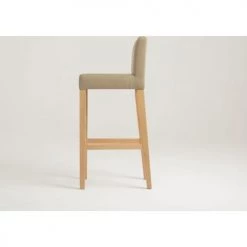 Custom Form Chaises Et Tabourets De Bar Chaise De Bar Tissu Rembourrée Beige Pieds Bois Massif Clair -Bancs Soldes chaise de bar tissu rembourree beige pieds bois massif clair 4