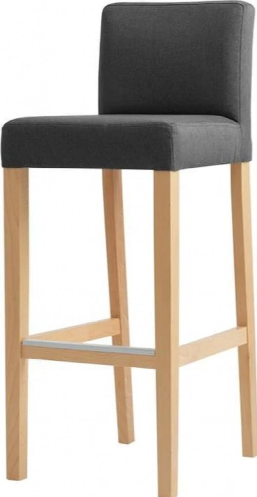 Custom Form Chaises Et Tabourets De Bar Chaise De Bar Tissu Rembourrée Gris Foncé Pieds Bois Clair 3 Custom Form Chaises Et Tabourets De Bar Chaise De Bar Tissu Rembourrée Gris Foncé Pieds Bois Clair