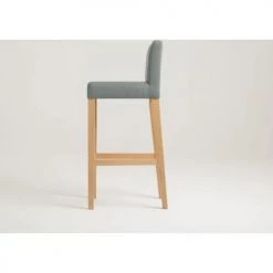 Custom Form Chaises Et Tabourets De Bar Chaise De Bar Tissu Rembourrée Gris Pieds Bois Massif Clair -Bancs Soldes chaise de bar tissu rembourree gris pieds bois massif clair 4