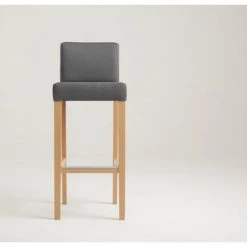 Custom Form Chaises Et Tabourets De Bar Chaise De Bar Tissu Rembourrée Gris Pieds Bois Massif Clair -Bancs Soldes chaise de bar tissu rembourree gris pieds bois massif clair 8