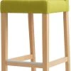 Custom Form Chaises Et Tabourets De Bar Chaise De Bar Tissu Rembourrée Vert Pieds Bois Massif Clair -Bancs Soldes chaise de bar tissu rembourree vert pieds bois massif clair