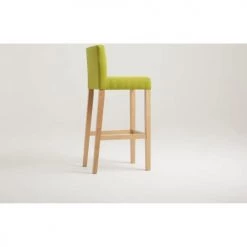Custom Form Chaises Et Tabourets De Bar Chaise De Bar Tissu Rembourrée Vert Pieds Bois Massif Clair -Bancs Soldes chaise de bar tissu rembourree vert pieds bois massif clair 4
