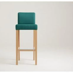 Custom Form Chaises Et Tabourets De Bar Chaise De Bar Tissu Rembourrée Vert Pieds Bois Massif Clair -Bancs Soldes chaise de bar tissu rembourree vert pieds bois massif clair 8