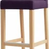 Custom Form Chaises Et Tabourets De Bar Chaise De Bar Tissu Rembourrée Violet Pieds Bois Massif Clair -Bancs Soldes chaise de bar tissu rembourree violet pieds bois massif clair