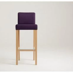 Custom Form Chaises Et Tabourets De Bar Chaise De Bar Tissu Rembourrée Violet Pieds Bois Massif Clair -Bancs Soldes chaise de bar tissu rembourree violet pieds bois massif clair 2