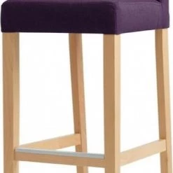 Custom Form Chaises Et Tabourets De Bar Chaise De Bar Tissu Rembourrée Violet Pieds Bois Massif Clair