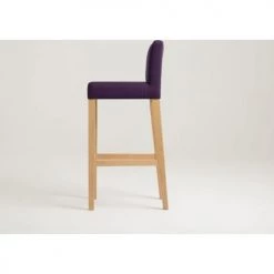 Custom Form Chaises Et Tabourets De Bar Chaise De Bar Tissu Rembourrée Violet Pieds Bois Massif Clair -Bancs Soldes chaise de bar tissu rembourree violet pieds bois massif clair 3