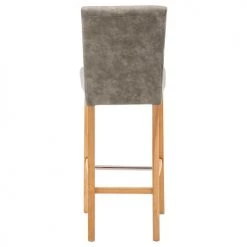 Moloo Chaises Et Tabourets De Bar Chaise De Bar Vintage Microfibre Marron Clair Pieds Bois (x2) -Bancs Soldes chaise de bar vintage microfibre marron clair pieds bois x2 2