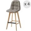 Moloo Chaises Et Tabourets De Bar Chaise De Bar Vintage Microfibre Marron Clair Pieds Chêne(x4) -Bancs Soldes chaise de bar vintage microfibre marron clair pieds chene x4