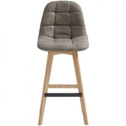 Moloo Chaises Et Tabourets De Bar Chaise De Bar Vintage Microfibre Marron Clair Pieds Chêne(x4) -Bancs Soldes chaise de bar vintage microfibre marron clair pieds chene x4 4